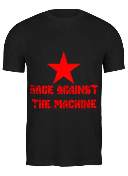 Заказать мужскую футболку в Москве. Футболка классическая Rage Against  The Mashine от FUN TO PLAY - готовые дизайны и нанесение принтов.