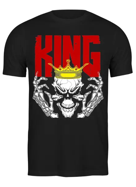 Заказать мужскую футболку в Москве. Футболка классическая Skull King  от Leichenwagen - готовые дизайны и нанесение принтов.