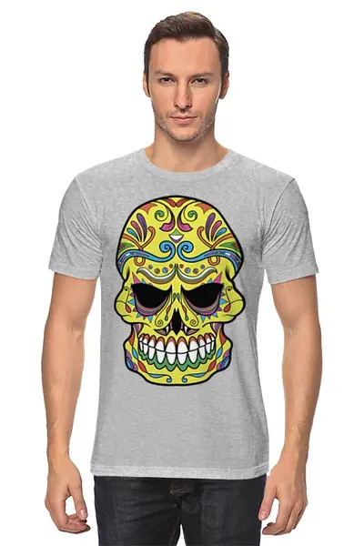 Заказать мужскую футболку в Москве. Футболка классическая Skull от ideboshir - готовые дизайны и нанесение принтов.