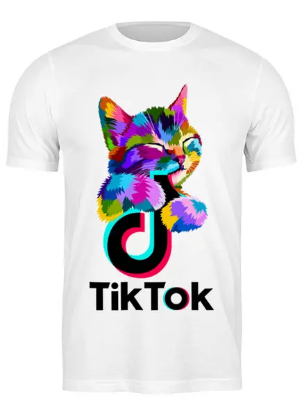 Заказать мужскую футболку в Москве. Футболка классическая TIK TOK (Tik Tok video) от vista12761@rambler.ru - готовые дизайны и нанесение принтов.