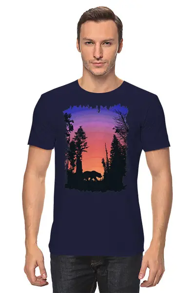 Заказать мужскую футболку в Москве. Футболка классическая Dark Forest от oneredfoxstore@gmail.com - готовые дизайны и нанесение принтов.
