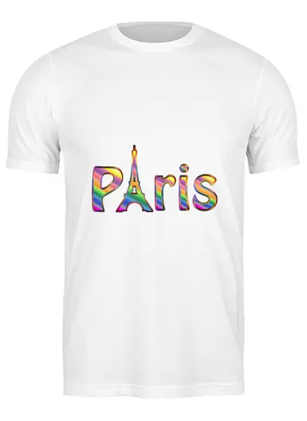Заказать мужскую футболку в Москве. Футболка классическая Paris от THE_NISE  - готовые дизайны и нанесение принтов.