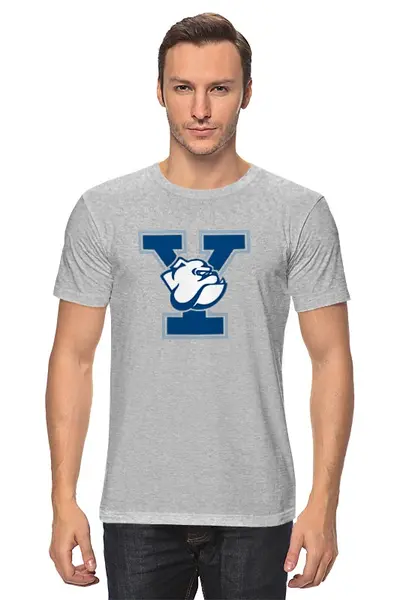 Заказать мужскую футболку в Москве. Футболка классическая Yale Bulldogs от KinoArt - готовые дизайны и нанесение принтов.