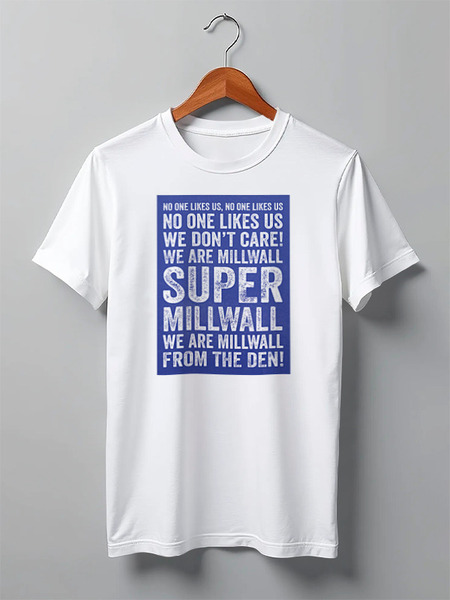 Заказать мужскую футболку в Москве. Футболка классическая No One Likes Us Millwall FC tee от Millwall Supporters Club Russia - готовые дизайны и нанесение принтов.