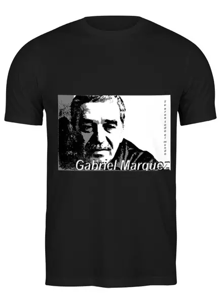 Заказать мужскую футболку в Москве. Футболка классическая Gabriel Marquez от Olga - готовые дизайны и нанесение принтов.