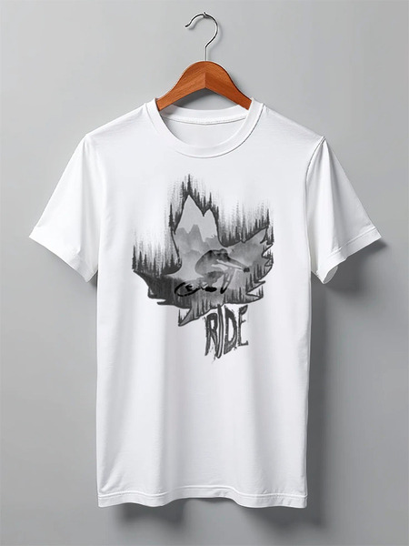 Заказать мужскую футболку в Москве. Футболка классическая Maple Ride от oneredfoxstore@gmail.com - готовые дизайны и нанесение принтов.