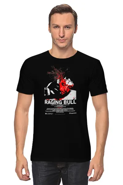Заказать мужскую футболку в Москве. Футболка классическая Raging Bull / Бешеный Бык от KinoArt - готовые дизайны и нанесение принтов.