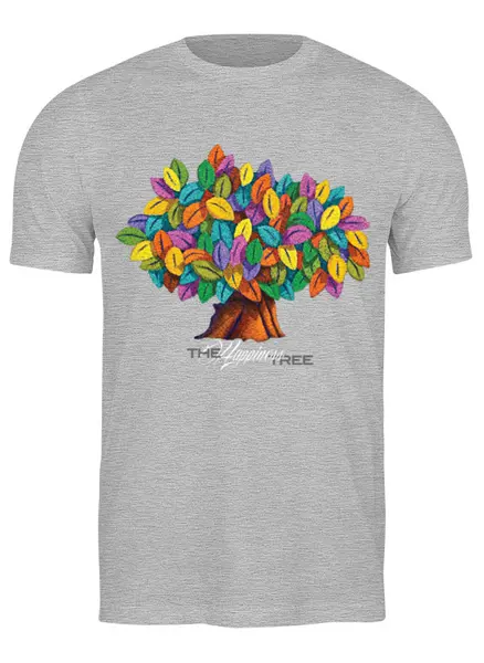 Заказать мужскую футболку в Москве. Футболка классическая Дерево Счастья  от Polilog - готовые дизайны и нанесение принтов.