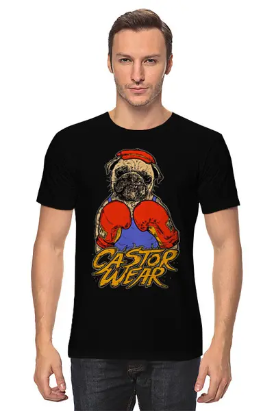 Заказать мужскую футболку в Москве. Футболка классическая Пёс боксёр от Leichenwagen - готовые дизайны и нанесение принтов.