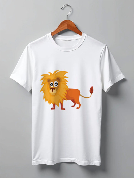 Заказать мужскую футболку в Москве. Футболка классическая Лев (Lion) от Zamula - готовые дизайны и нанесение принтов.