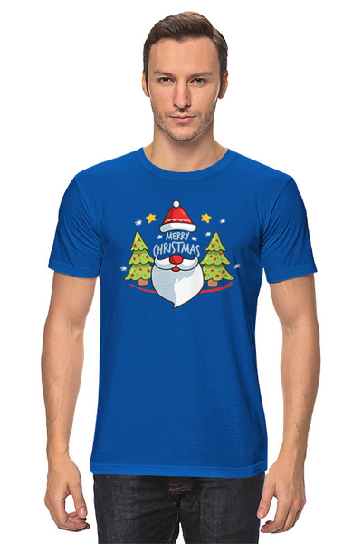 Заказать мужскую футболку в Москве. Футболка классическая Merry Christmas от skynatural - готовые дизайны и нанесение принтов.