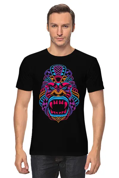 Заказать мужскую футболку в Москве. Футболка классическая  KONG    от T-shirt print  - готовые дизайны и нанесение принтов.