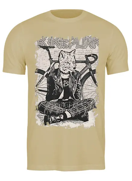 Заказать мужскую футболку в Москве. Футболка классическая Fox Punk Rider от oneredfoxstore@gmail.com - готовые дизайны и нанесение принтов.