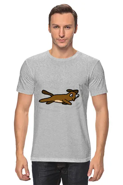 Заказать мужскую футболку в Москве. Футболка классическая Собачка без фона от ALN  shop - готовые дизайны и нанесение принтов.