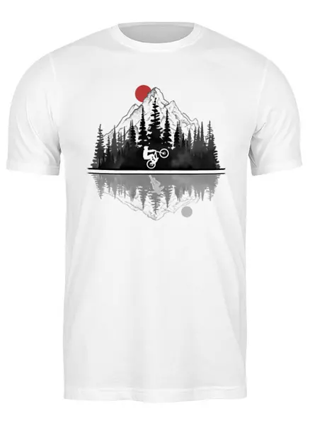 Заказать мужскую футболку в Москве. Футболка классическая MTB Forest от oneredfoxstore@gmail.com - готовые дизайны и нанесение принтов.
