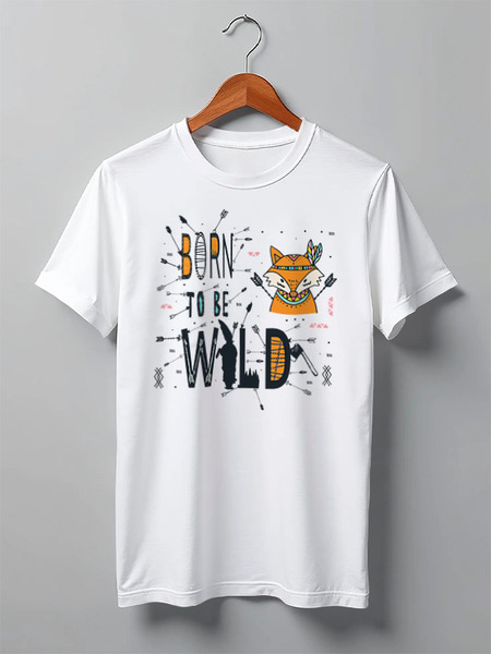 Заказать мужскую футболку в Москве. Футболка классическая Fox Here от oneredfoxstore@gmail.com - готовые дизайны и нанесение принтов.