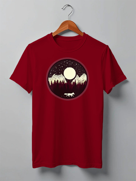 Заказать мужскую футболку в Москве. Футболка классическая Fox Here от oneredfoxstore@gmail.com - готовые дизайны и нанесение принтов.