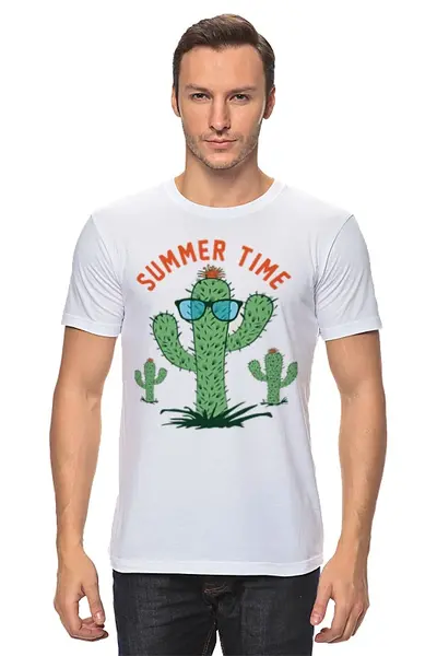 Заказать мужскую футболку в Москве. Футболка классическая Summer time от fairpoker@mail.ru - готовые дизайны и нанесение принтов.
