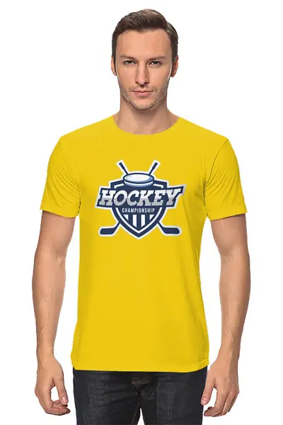 Заказать мужскую футболку в Москве. Футболка классическая Хоккей от ПРИНТЫ ПЕЧАТЬ  - готовые дизайны и нанесение принтов.
