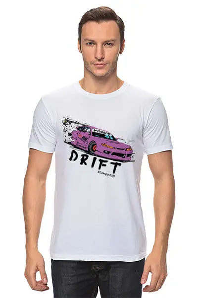 Заказать мужскую футболку в Москве. Футболка классическая Silvia S14 Drift от Павел Павел - готовые дизайны и нанесение принтов.