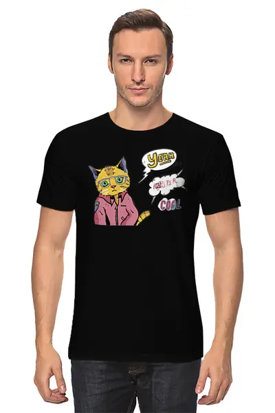 Заказать мужскую футболку в Москве. Футболка классическая Cats Here от oneredfoxstore@gmail.com - готовые дизайны и нанесение принтов.