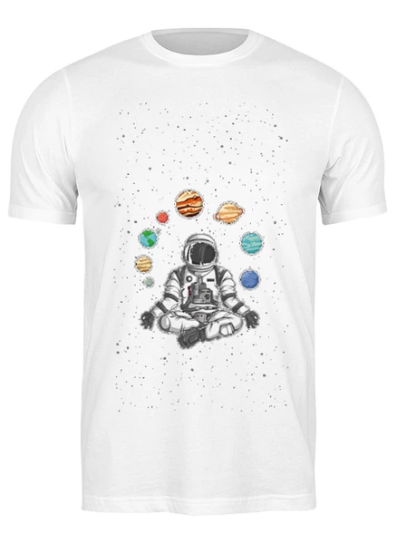 Заказать мужскую футболку в Москве. Футболка классическая космос от Елена  - готовые дизайны и нанесение принтов.
