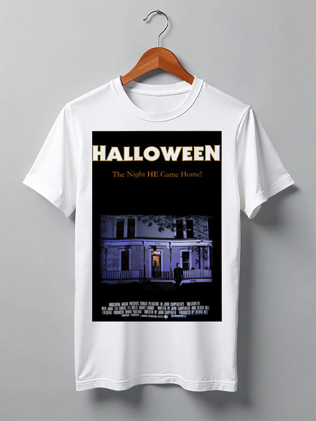 Заказать мужскую футболку в Москве. Футболка классическая Хэллоуин / Halloween от kino.printio.ru - готовые дизайны и нанесение принтов.