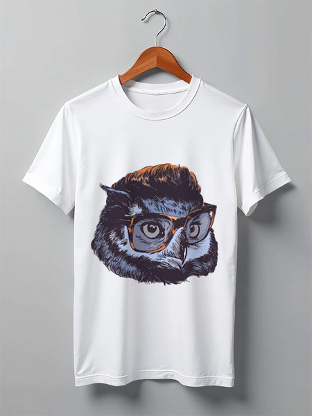 Заказать мужскую футболку в Москве. Футболка классическая OWL in glasses от priceless - готовые дизайны и нанесение принтов.
