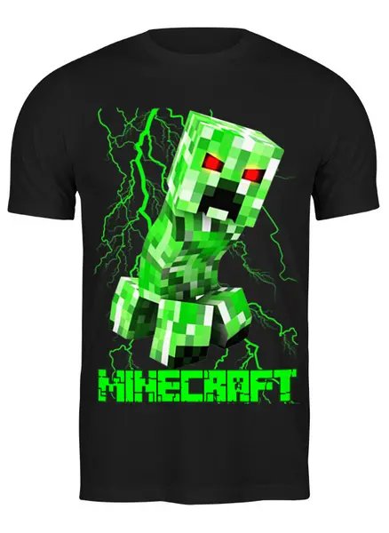 Заказать мужскую футболку в Москве. Футболка классическая MINECRAFT CREEPER от weeert - готовые дизайны и нанесение принтов.