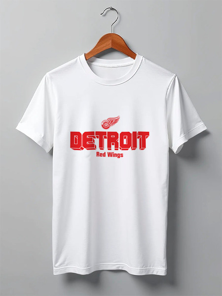 Заказать мужскую футболку в Москве. Футболка классическая Detroit Red Wings от kspsshop - готовые дизайны и нанесение принтов.