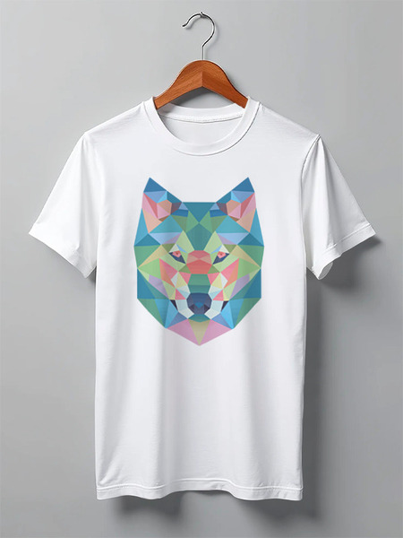 Заказать мужскую футболку в Москве. Футболка классическая Волк (Wolf) от trugift - готовые дизайны и нанесение принтов.