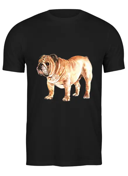 Заказать мужскую футболку в Москве. Футболка классическая Dog English Bulldog от T-shirt print  - готовые дизайны и нанесение принтов.