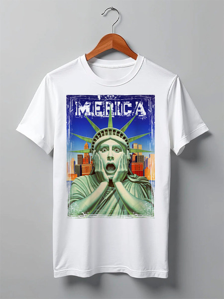 Заказать мужскую футболку в Москве. Футболка классическая ☘MERICA☘ от balden - готовые дизайны и нанесение принтов.