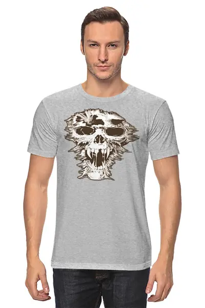 Заказать мужскую футболку в Москве. Футболка классическая Skull Art от Leichenwagen - готовые дизайны и нанесение принтов.