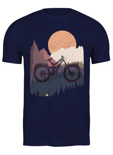 Заказать мужскую футболку в Москве. Футболка классическая Mountain Bike от oneredfoxstore@gmail.com - готовые дизайны и нанесение принтов.