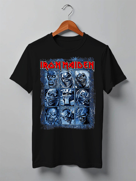 Заказать мужскую футболку в Москве. Футболка классическая Iron Maiden Band от Leichenwagen - готовые дизайны и нанесение принтов.