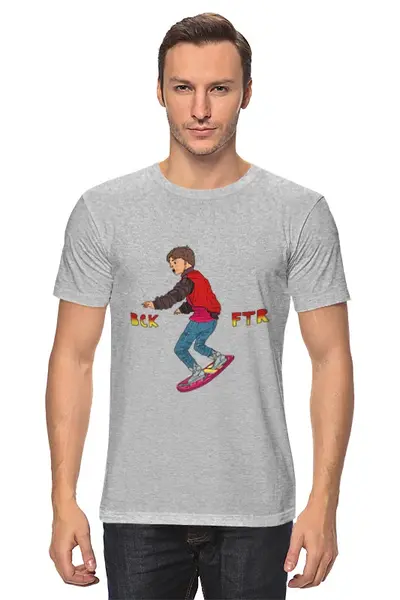 Заказать мужскую футболку в Москве. Футболка классическая Марти Макфлай от YellowCloverShop - готовые дизайны и нанесение принтов.