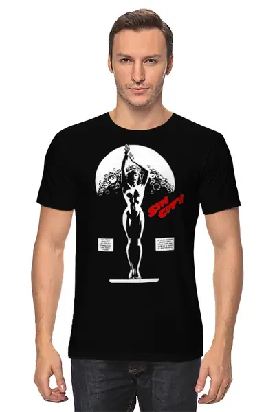 Заказать мужскую футболку в Москве. Футболка классическая Sin City / Город Грехов от KinoArt - готовые дизайны и нанесение принтов.