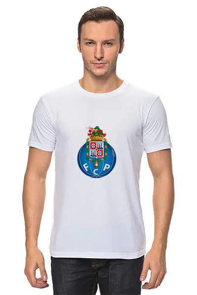Заказать мужскую футболку в Москве. Футболка классическая FC Porto от THE_NISE  - готовые дизайны и нанесение принтов.