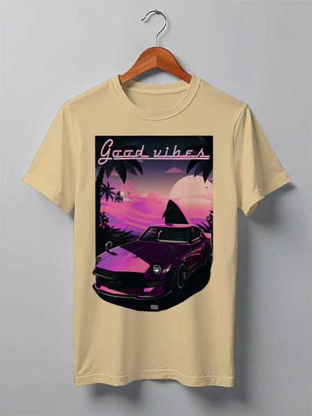 Заказать мужскую футболку в Москве. Футболка классическая Good vibes от Mishka Draws - готовые дизайны и нанесение принтов.
