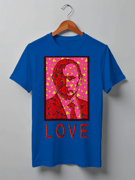 Заказать мужскую футболку в Москве. Футболка классическая ValenPutin от Pinky-Winky - готовые дизайны и нанесение принтов.