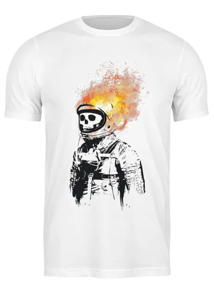 Заказать мужскую футболку в Москве. Футболка классическая Портрет космонавта от YellowCloverShop - готовые дизайны и нанесение принтов.