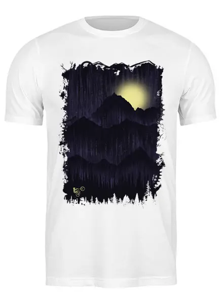 Заказать мужскую футболку в Москве. Футболка классическая Mountains Moon Rider от oneredfoxstore@gmail.com - готовые дизайны и нанесение принтов.