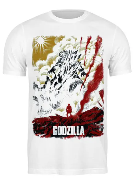 Заказать мужскую футболку в Москве. Футболка классическая Godzilla Japan от Вячеслав Дейнеко - готовые дизайны и нанесение принтов.
