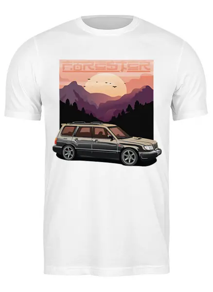 Заказать мужскую футболку в Москве. Футболка классическая Forester от Mishka Draws - готовые дизайны и нанесение принтов.