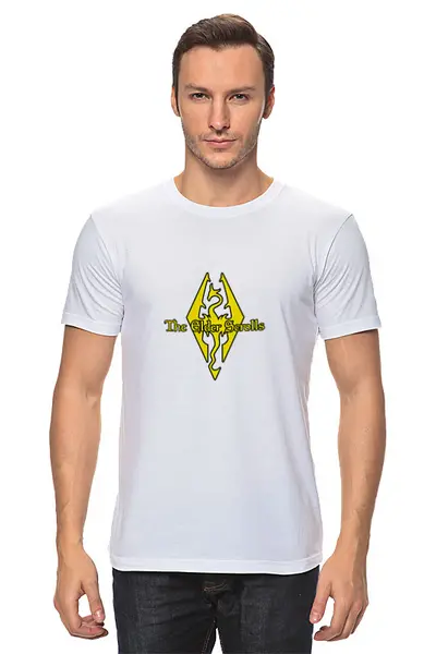 Заказать мужскую футболку в Москве. Футболка классическая The Elder Scrolls от THE_NISE  - готовые дизайны и нанесение принтов.