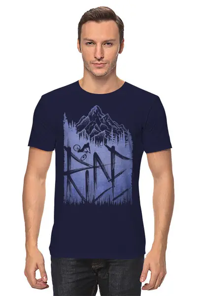Заказать мужскую футболку в Москве. Футболка классическая Ride MTB от oneredfoxstore@gmail.com - готовые дизайны и нанесение принтов.