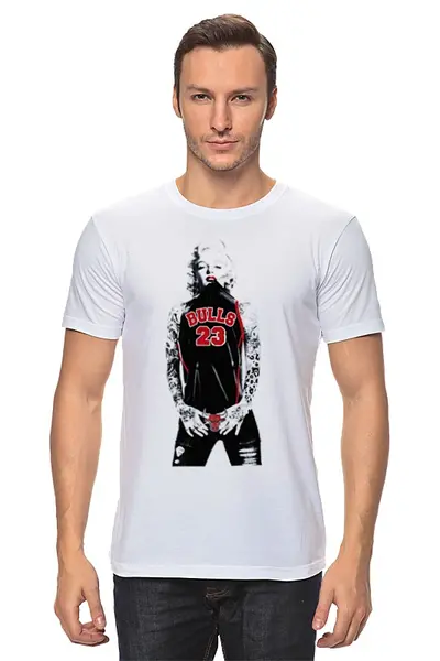 Заказать мужскую футболку в Москве. Футболка классическая Chicago Bulls Marilyn Monroe от dizer - готовые дизайны и нанесение принтов.