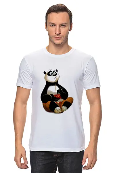 Заказать мужскую футболку в Москве. Футболка классическая Кунг фу панда от YellowCloverShop - готовые дизайны и нанесение принтов.