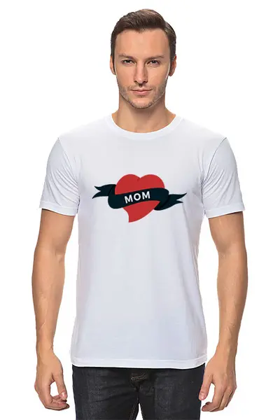 Заказать мужскую футболку в Москве. Футболка классическая Сердце  от THE_NISE  - готовые дизайны и нанесение принтов.